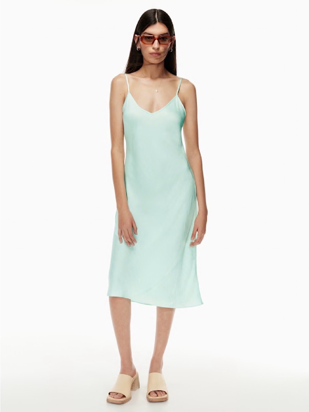 Wilfred Only Slip Satin Midi Dress by Aritzia